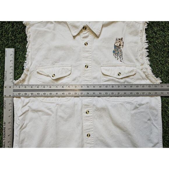 Vintage STURGIS MOTORCYCLE MENS XL SLEEVELESS BUTTON UP Canvas SHIRT VEST Eagle - Picture 7 of 8